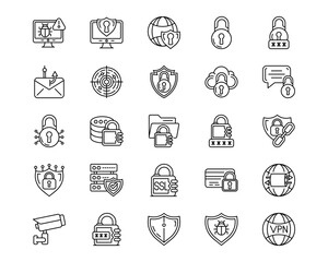 Information Security Line Vector Icons