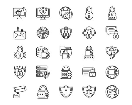 Information Security Line Vector Icons