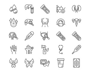 Medical Tests Line Vector Icons