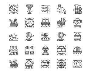 Mettalurgy Line Vector Icons