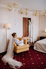 morning make-up and preparation of the bride