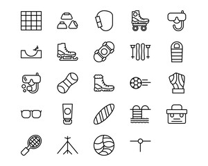 Outdoor Fun Line Vector Icons
