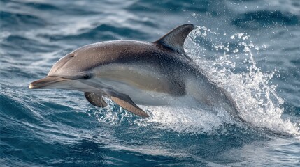 Stunning Dolphin Leaping Out of the Ocean, Majestic Swim and Jump Action Ideal for HighEnergy Campaigns and Inspiring Creativity.