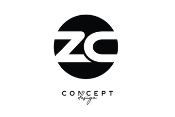 ZC Creative Negative Space Circle Monogram Logo Design