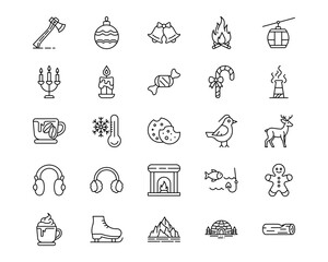 Winter Line Vector Icons