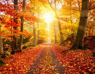 Fototapeta premium autumn in the park