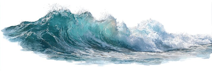 Ocean wave cresting, turquoise and white frothy top