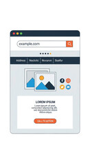 Naklejka premium Website Interface Design Mockup with Content Placeholders.