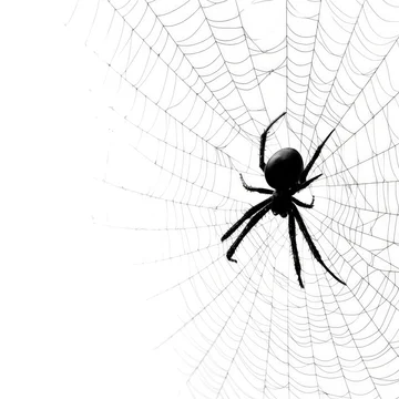 Abstract Spider Body and Web Shadows in Monochrome