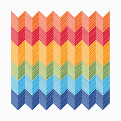 Colorful Chevron Pattern With Horizontal Stripes