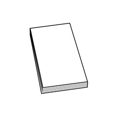 シンプルな本（あるいは、ノートやメモなど）の線画