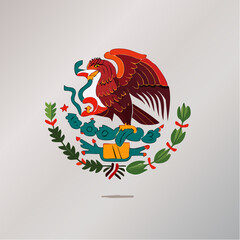 Mexican Coat Of Arms On Gradient Background