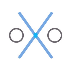 Crossed lines with circles and center dot on transparent background