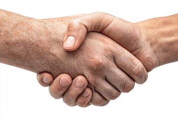 Close-up of two hands shaking, showing texture and detail