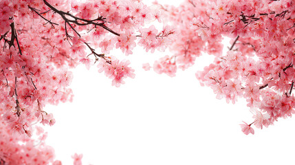 Pink Cherry Blossoms Branches Transparent Background