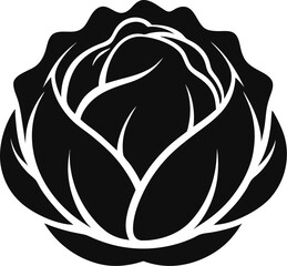 Cabbage silhouette icon vector on white background 