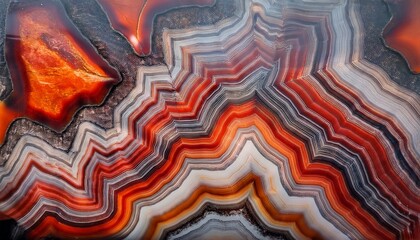 A Striking Specimen Of Jasper Rock Showcases Vibrant Red Orange And Grey Hues A Captivating Blend Of Colors And Textures Ideal For Geology Nature And Art Backgrounds