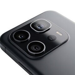 Close up of a modern smartphone camera module isolated on white background