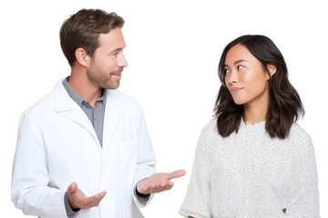 Doctor consulting Asian female patient