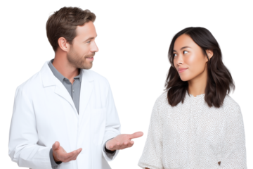 Doctor consulting Asian female patient