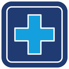 Fototapeta premium Cross Flat Blue Icon