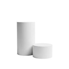 Two white cylinders isolated on white background