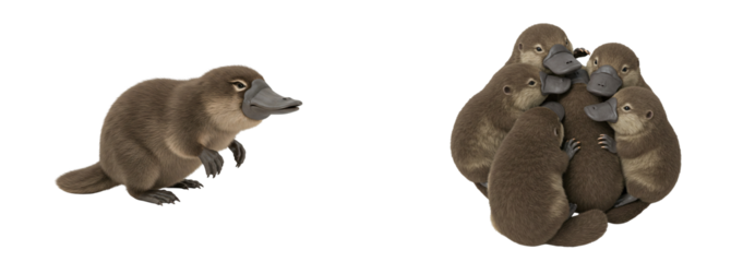 Adorable baby platypuses huddle together creating a heartwarming scene of togetherness and comfort.