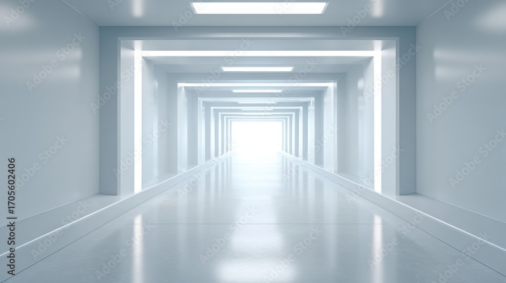 Aufkleber digital transformation futuristic corridor with bright lighting and smooth surfaces creating a sense
