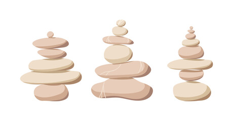 Balanced stone cairns