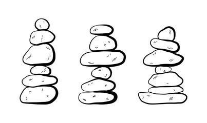 Balanced stone cairns
