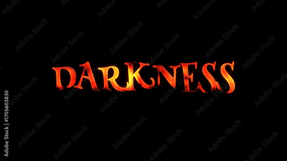 Poster darkness fire text animation with transparent background alpha channel prores 4444