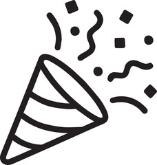 Obraz premium Party Popper Outline Icon