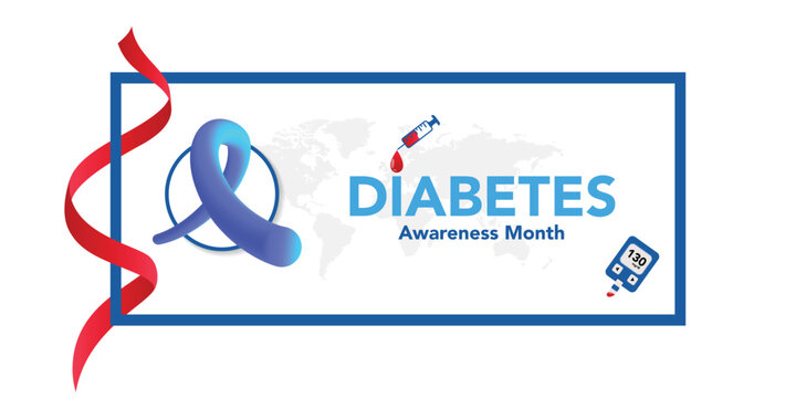 National Diabetes month is observed every year in November, it is the primary global awareness campaign focusing on diabetes. Vector illustration