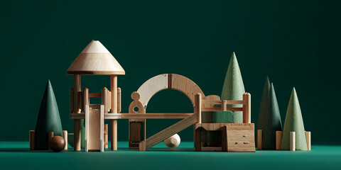 Handcrafted Wooden Adventure Playset for Kids with Swings Slide and Climbing Ladder for Imaginative Indoor Playtime