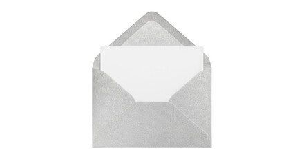 Open envelope with paper inside isolated on transparent background