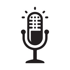 Mic vector illustration on a white background.Simple design,perfect for various uses.