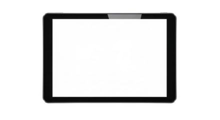 Tablet device with blank screen isolated on transparent background