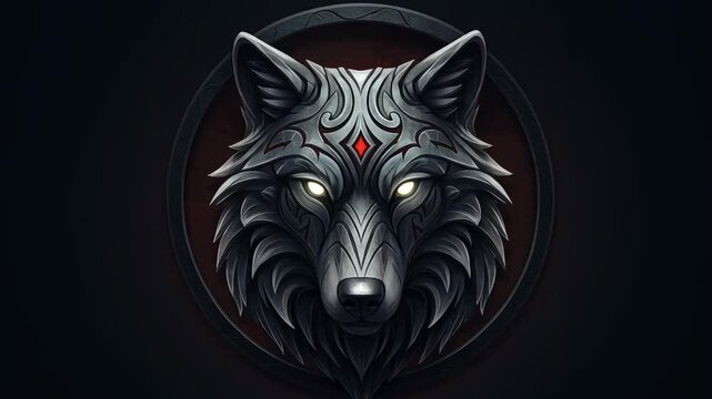 Video of Wolf's Mystique: A striking illustration of a wolf with piercing eyes. This image symbolizes raw power, and enduring resilience.  - 4K