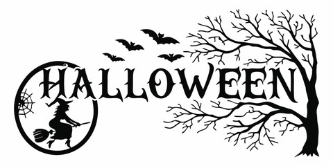 Fototapeta premium Happy Halloween vector text banner illustration. Happy Halloween design, background graphic. Featuring black and orange bats suitable for placing over Halloween cards, social media and poster designs