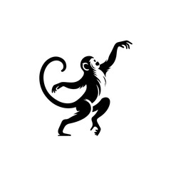 Playful Monkey Vector Illustration – Cute Cartoon Jungle Animal