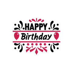 Chic and minimal happy birthday typography design