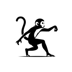 Playful Cartoon Monkey Vector – Cute Jungle Animal Illustration