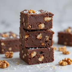 chocolate cake with nuts snack