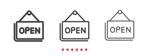 Open icon. Thin line icon vector