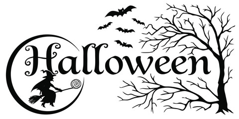 Fototapeta premium Happy Halloween vector text banner illustration. Happy Halloween design, background graphic. Featuring black and orange bats suitable for placing over Halloween cards, social media and poster designs