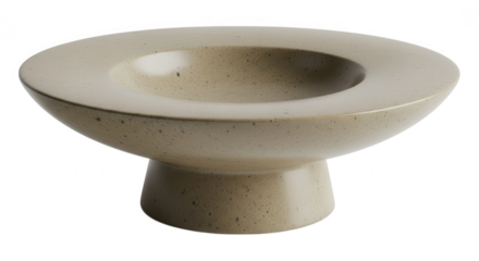 Concrete pedestal bowl with central depression isolated on transparent background