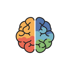 brain lobes function illustration showing left and right brain functions perfect for educational materials explaining brain structure science and healthcare.