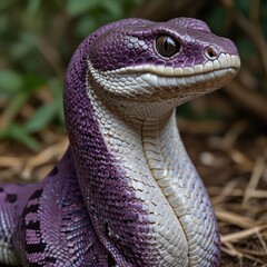 Close-up of a vibrant purple snake (1)