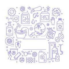 hygiene promotion campaign protecting the world by sanitizing hands and using hygiene products to stop germs spreading emphasizing global health