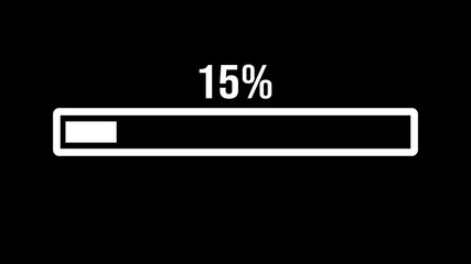 loading bar animation 4k video 0 to 15 percentage